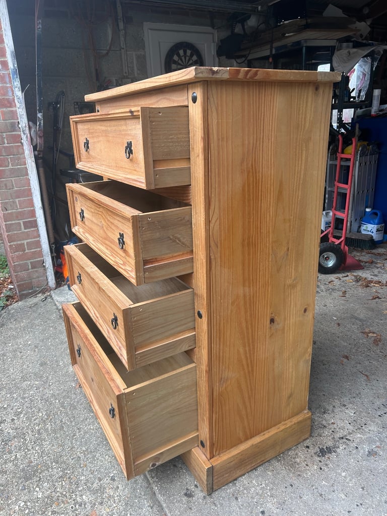Corona solid pine large chest of drawers. Possible delivery 