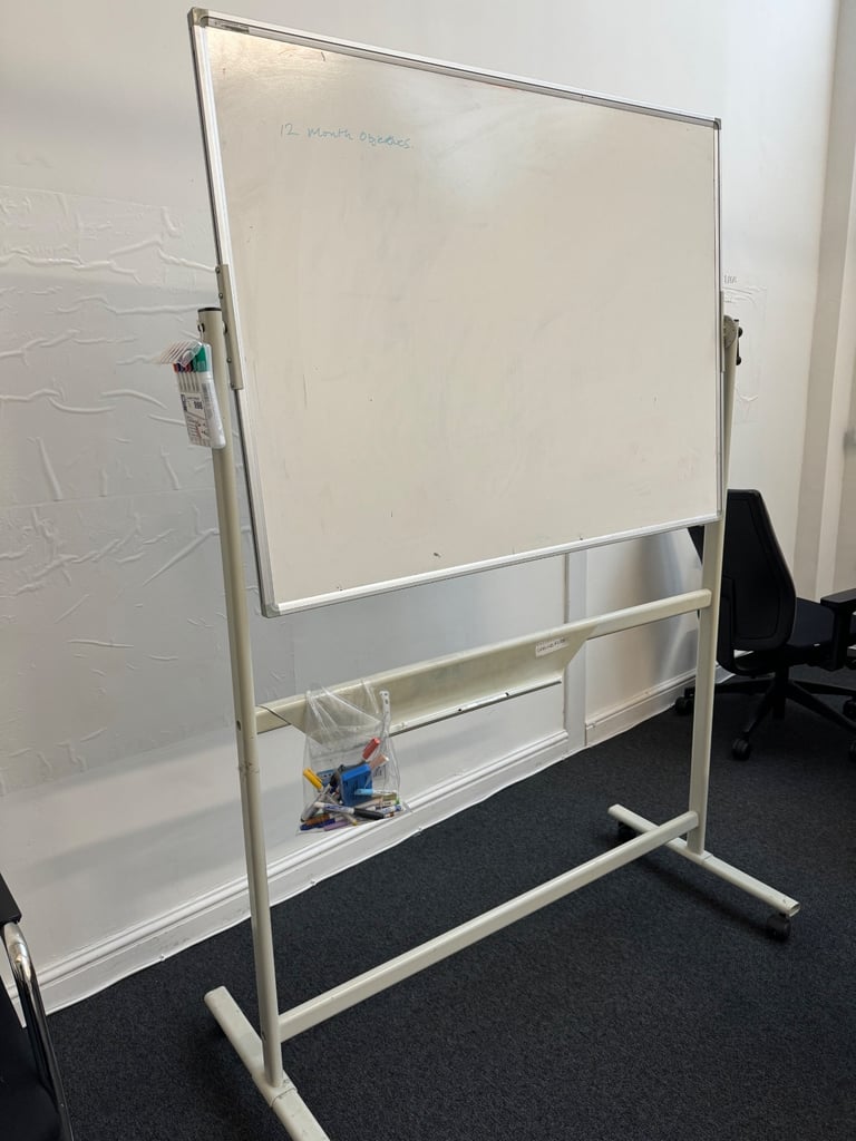 image for Large Mobile Whiteboard on Wheels – Rotating & Double-Sided