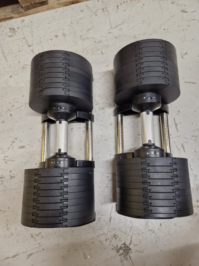 image for Refurbished Pair of 32 kg Adjustable Dumbbells – 2 kg increment – x2 (64 kg total)