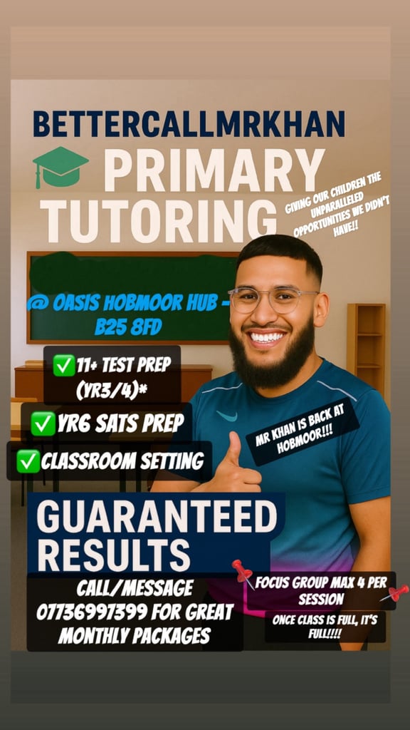 💫MR KHAN PRIMARY/11+ TUTORING💫