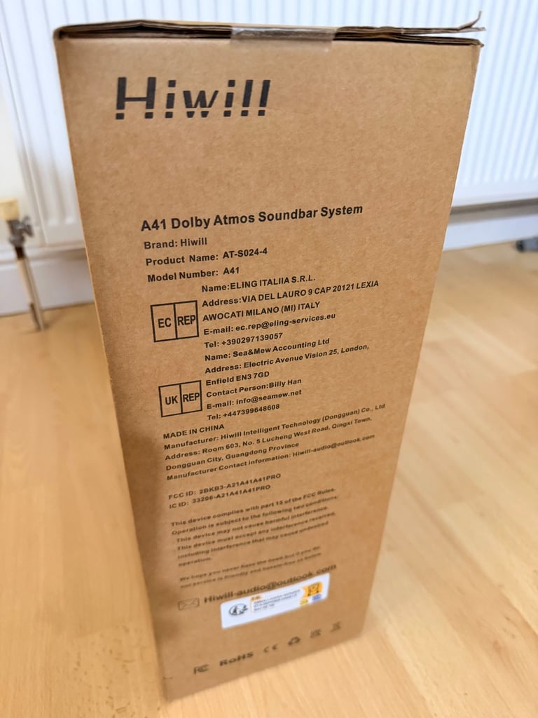 Hiwill A41 300W 4.1ch Dolby Atmos Soundbar + 2 Front Surround + Subwoofer (Brand New)