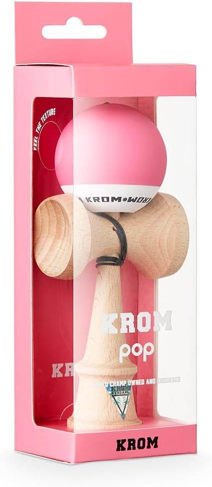 image for Krom Kendama Pop Pink Toy Increased cognitive abilities Improves balance reflexes and creativity