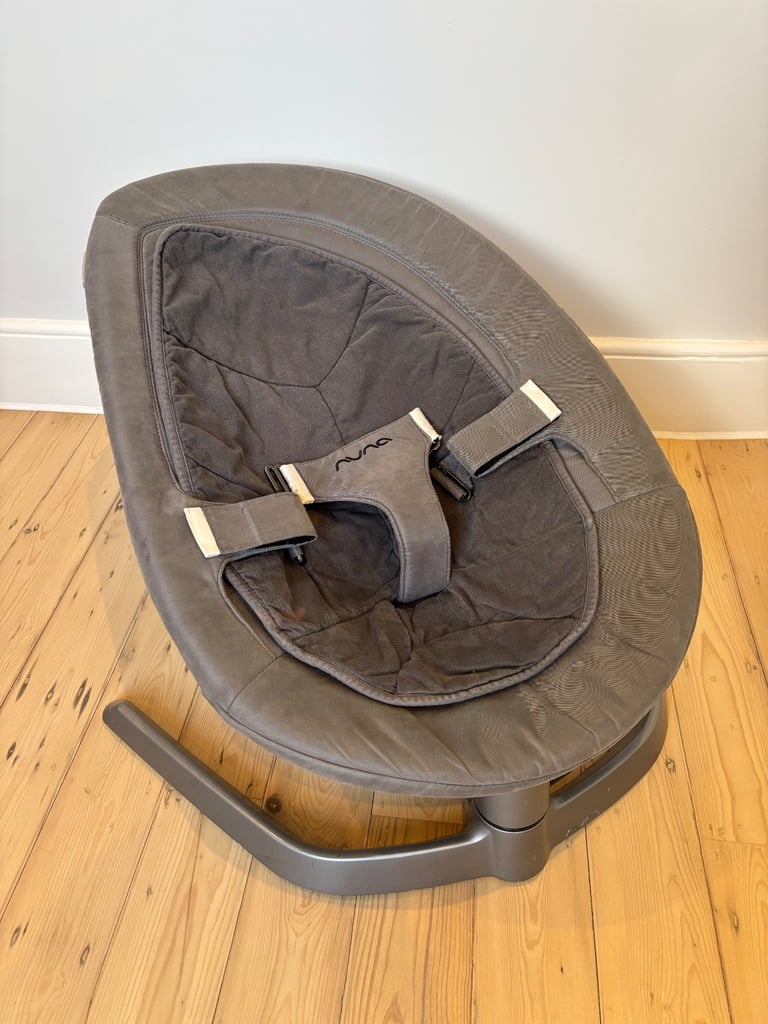 Nuna Leaf Baby Bouncer Grey Rocker Chair for Babies Newborn to 4 Years