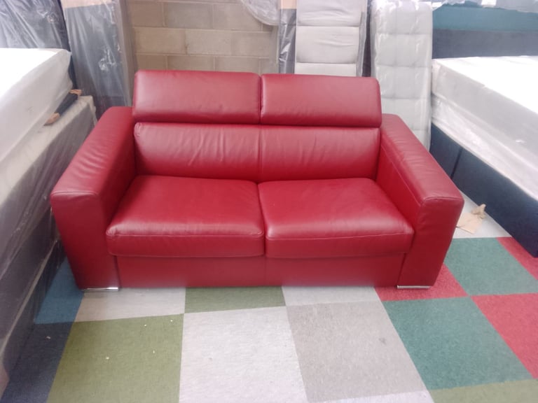 Ex display Italian cabiria leather 2 seater sofa bed only £499