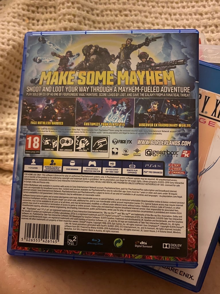 Borderlands 3 Sony PlayStation 4 Game PEGI 18