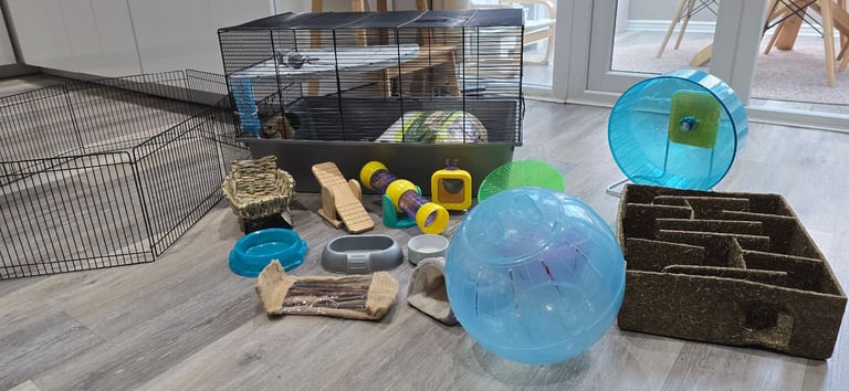 Hamster cage and accessories