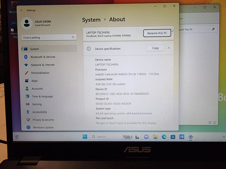 Laptop asus E410M
