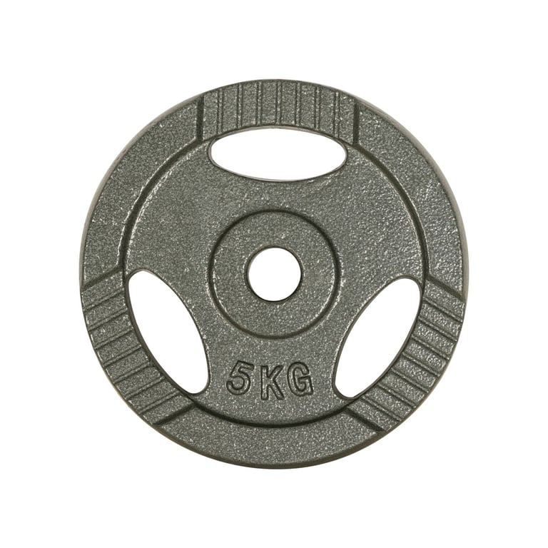 44KG Standard Weights Bundle | 37.5kg 1" Tri Grip Cast Iron Weight Plates & 5ft Bar Set (gym)