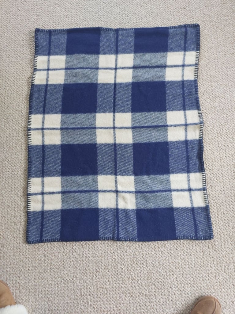 image for White Company 100% wool, check blanket 