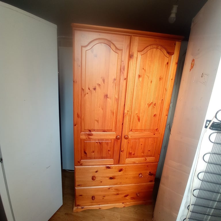 image for Pine wood wardrobe with drawers 