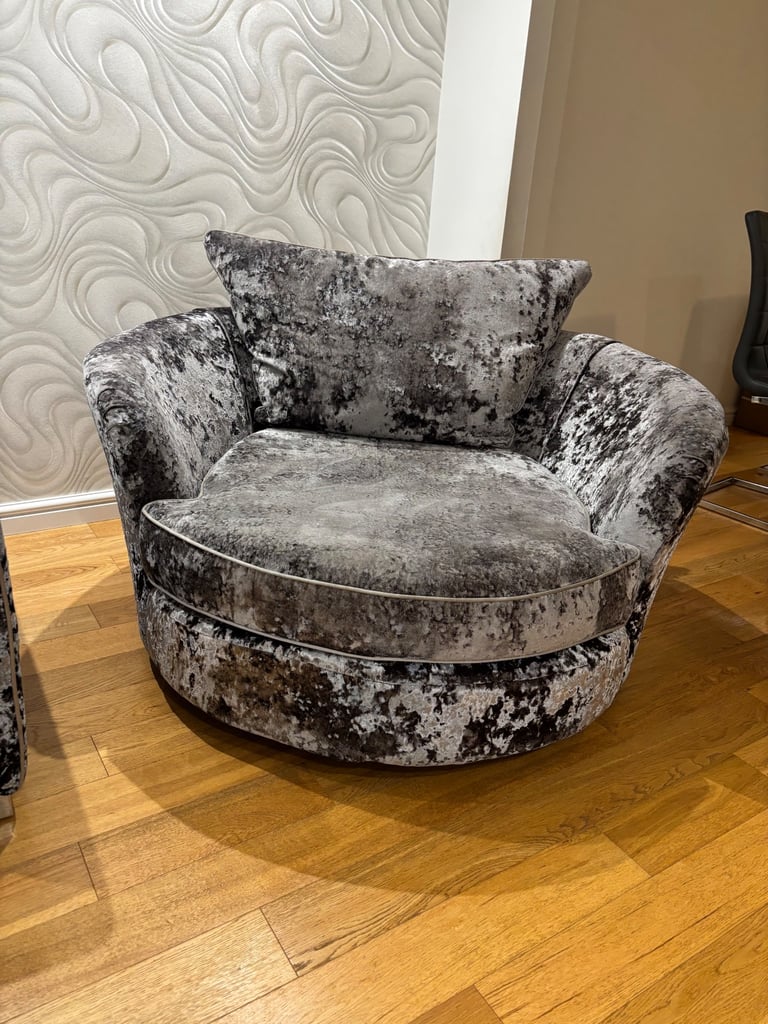 Corner sofa and cuddle swivel chair 