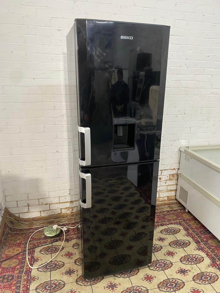 image for Tall Beko Black Fridge Freezer With Water Dispenser Frost Free Technology For Sale Works Gre