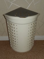 Corner Laundry Basket Grey & White by Rubbermaid.