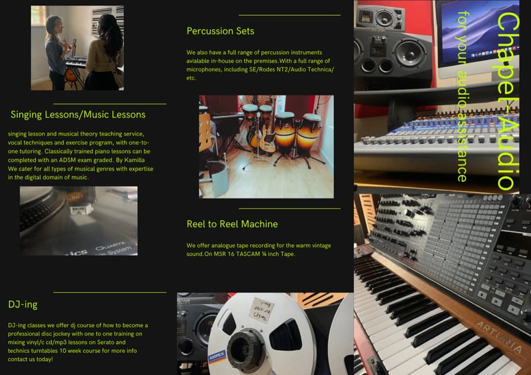 Recording Studio Hire with City and Guild Qaulified Audio Engineer.