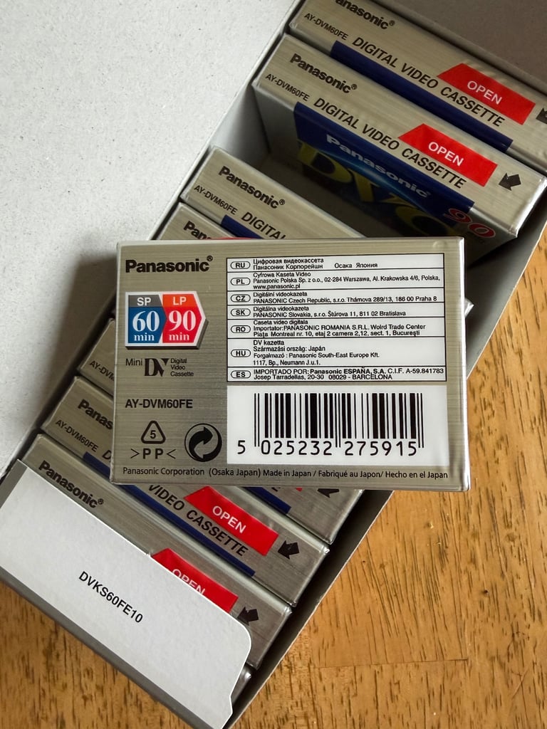 Panasonic MiniDV camcorder video tapes box of 10 new sealed