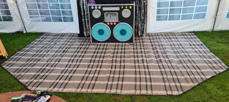 DJ disco booth and mixer deck