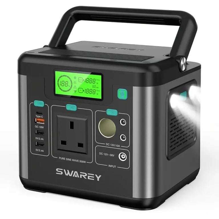image for Portable Power Station, SWAREY Power Bank 222 Wh Lithium Batteries, 300W