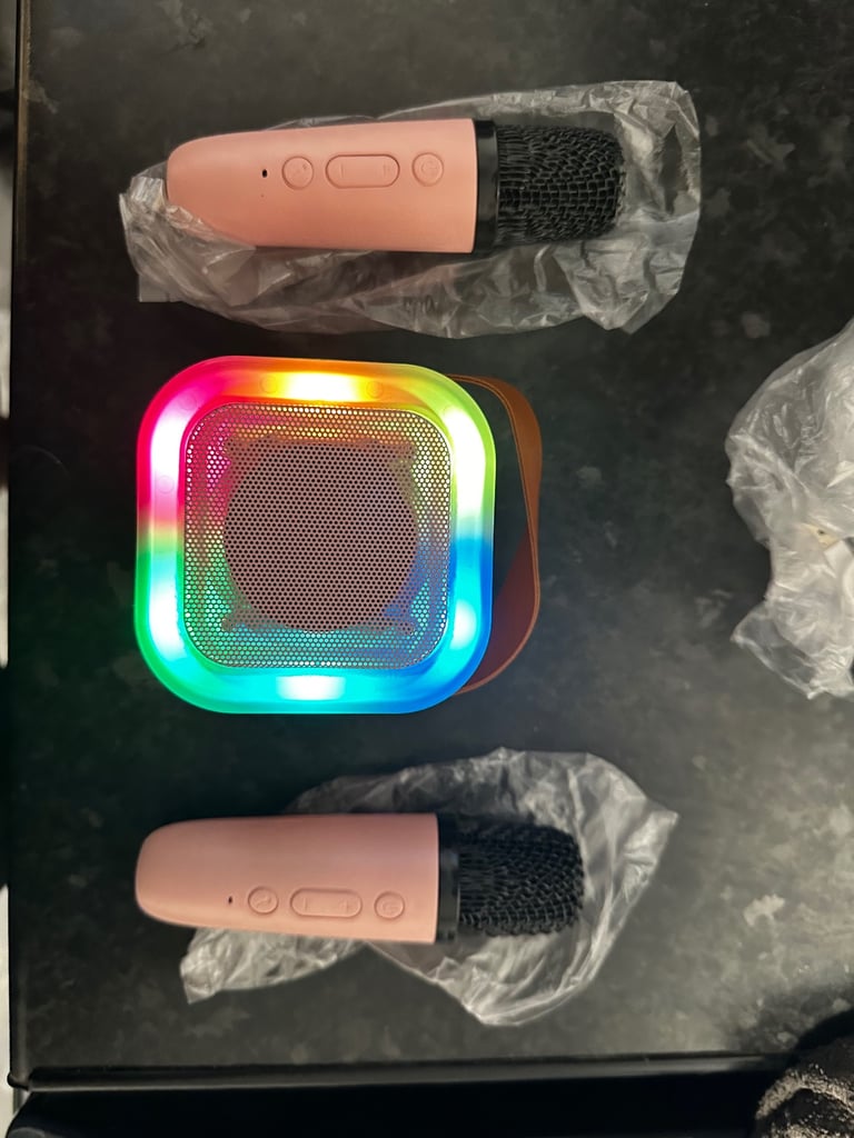 Karaoke with 2 mikes keeps the kids occupied for hours. Bluetooth