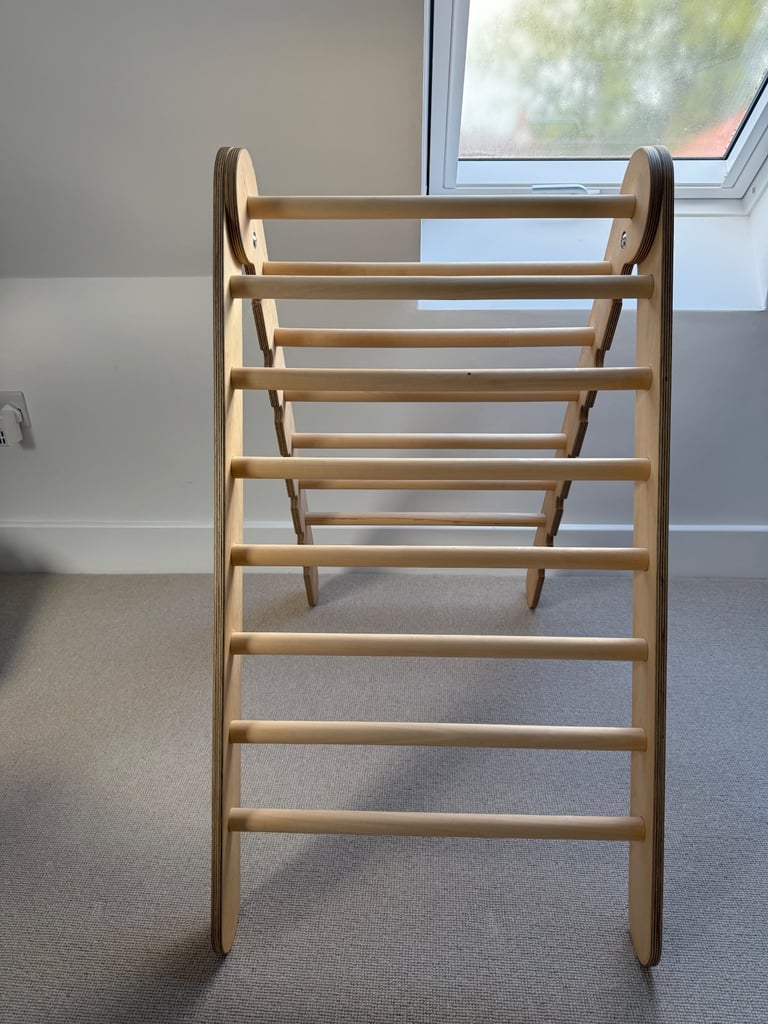 Kids pikler triangle, wooden with slide/ladder