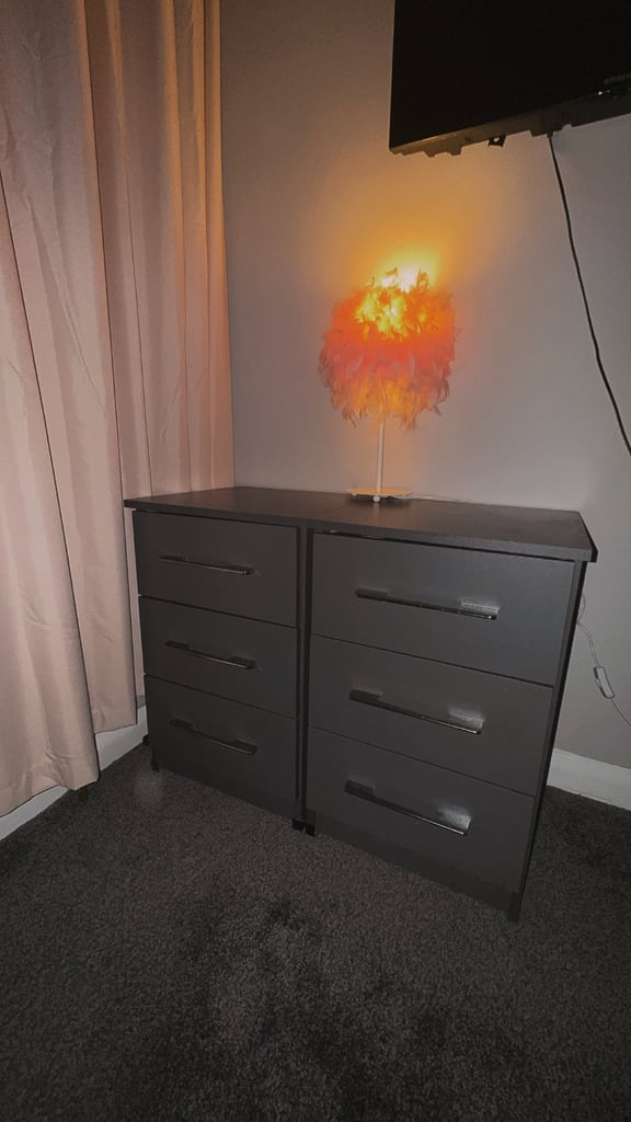 X2 grey bedside tables 