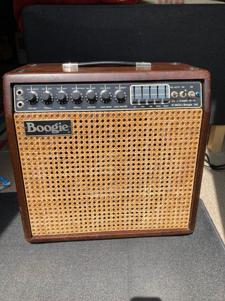 Mesa Boogie Mark III Purple Stripe with wheeled flight case