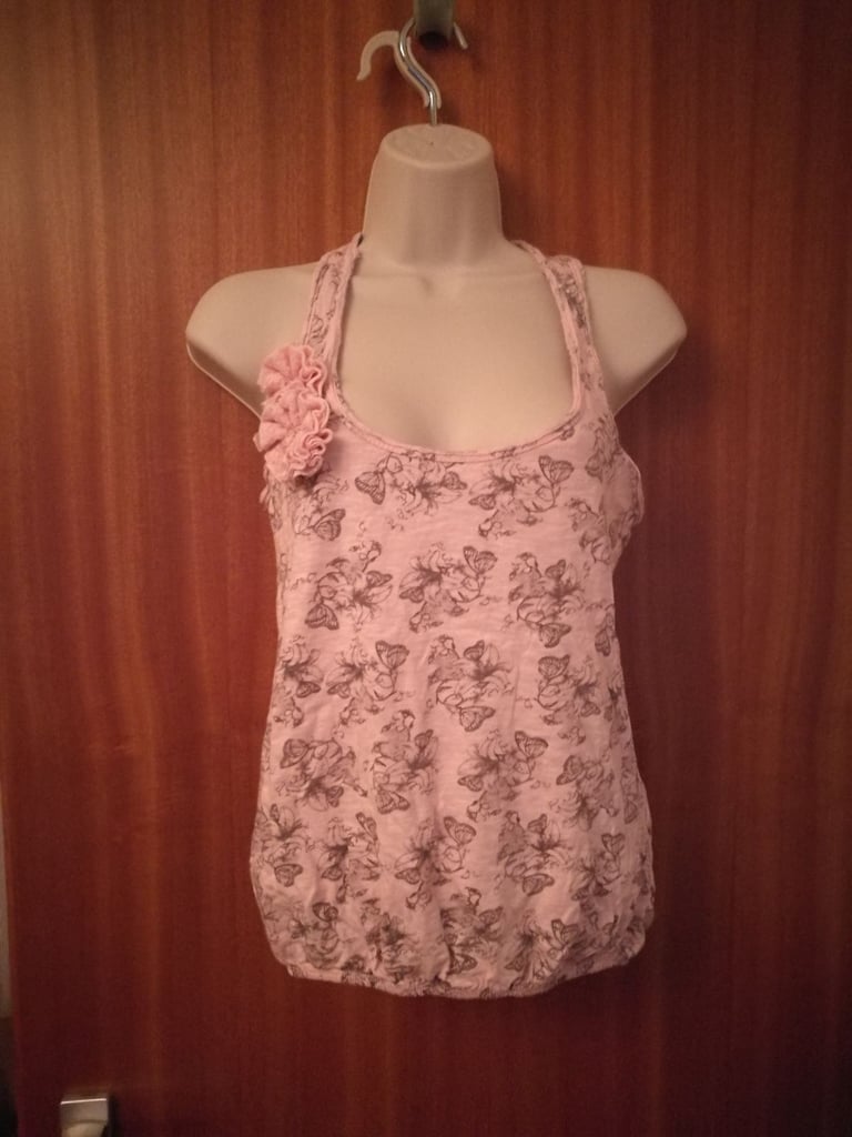 Pink grey patterned top 12