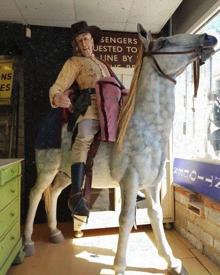 image for Medieval museum piece prop Horse with Rider