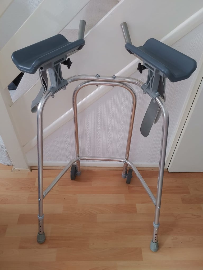 image for Walking Frame with armrest Pads with Adjustable Height and Solid Wheel 