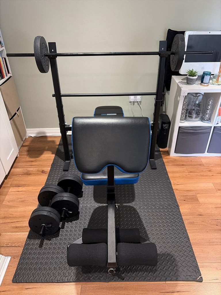 image for Pro Fitness Folding Workout Bench with 50kg Weight Package
