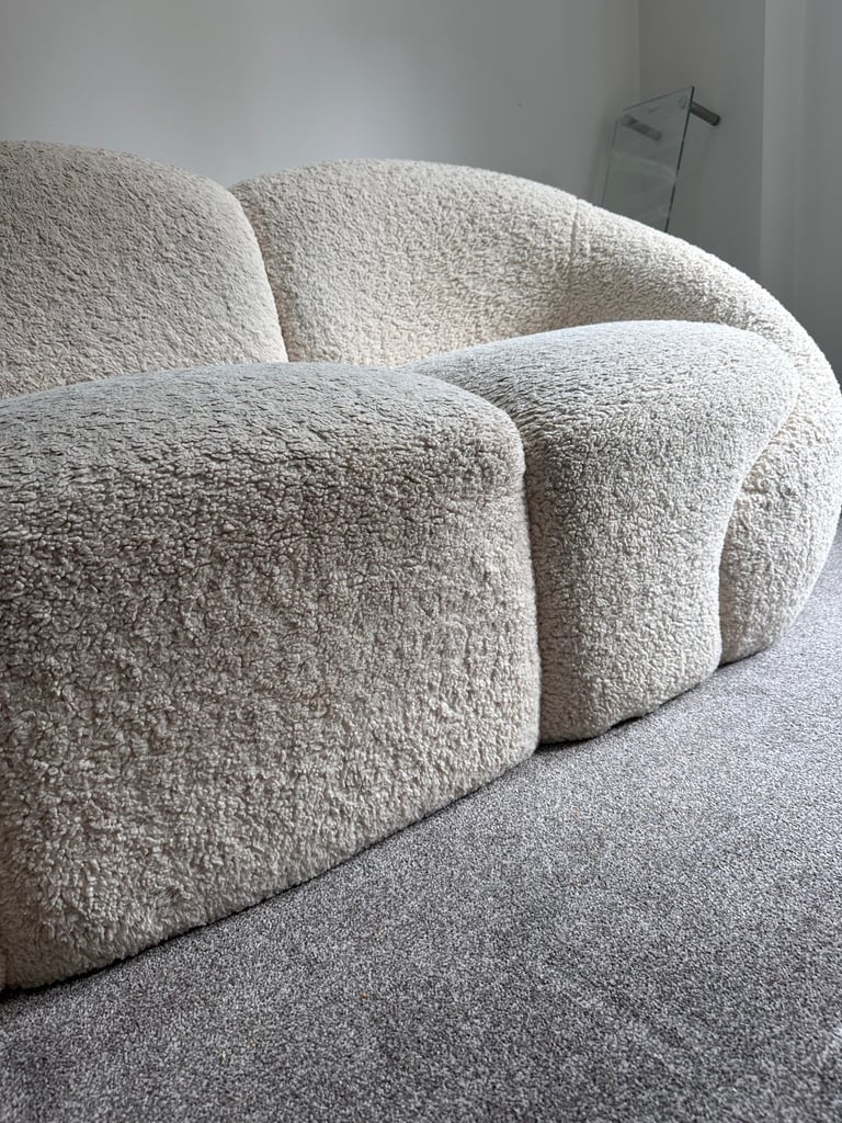 Boucle Cream cloud 3 seater sofa couch used