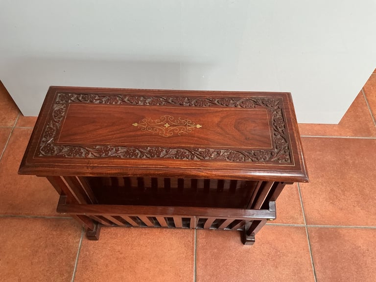 Mid century small table with storage