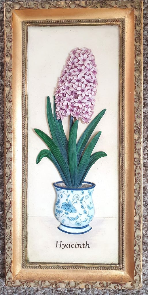 image for Hyacinth Floral M&S Hand Painted Resin Picture in good condition