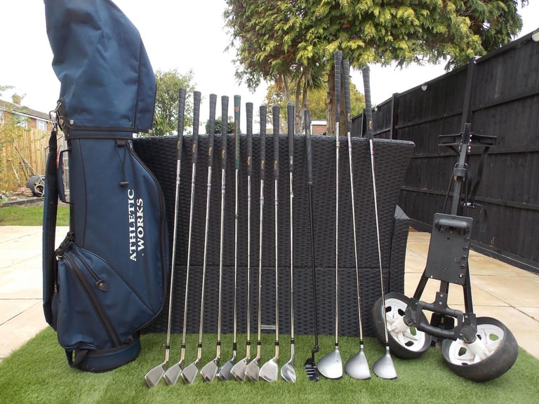 Mens Right Handed Regal Pro Orbit Golf Club Set + Bag and Trolley