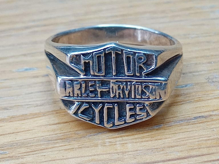 HD Harley Davidson genuine silver ring- size Z