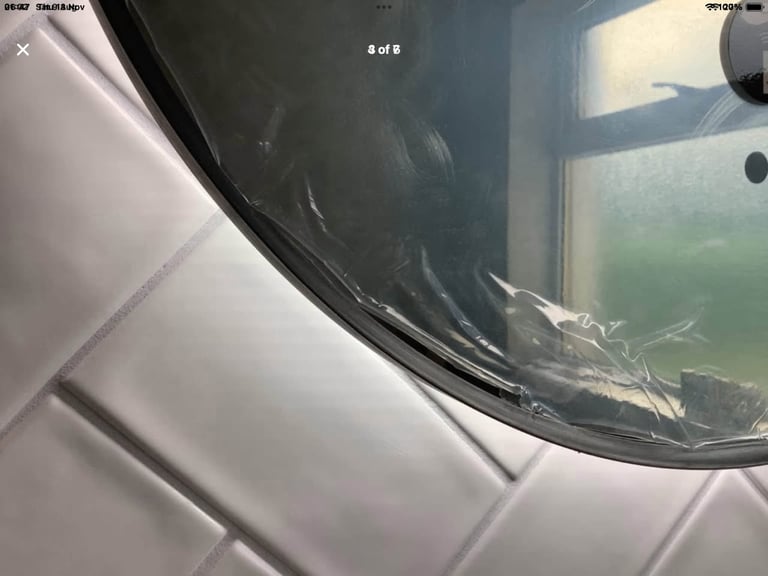 New boxed gunmetal bathroom mirror 