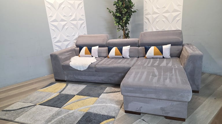 image for Grey corner sofa bed 