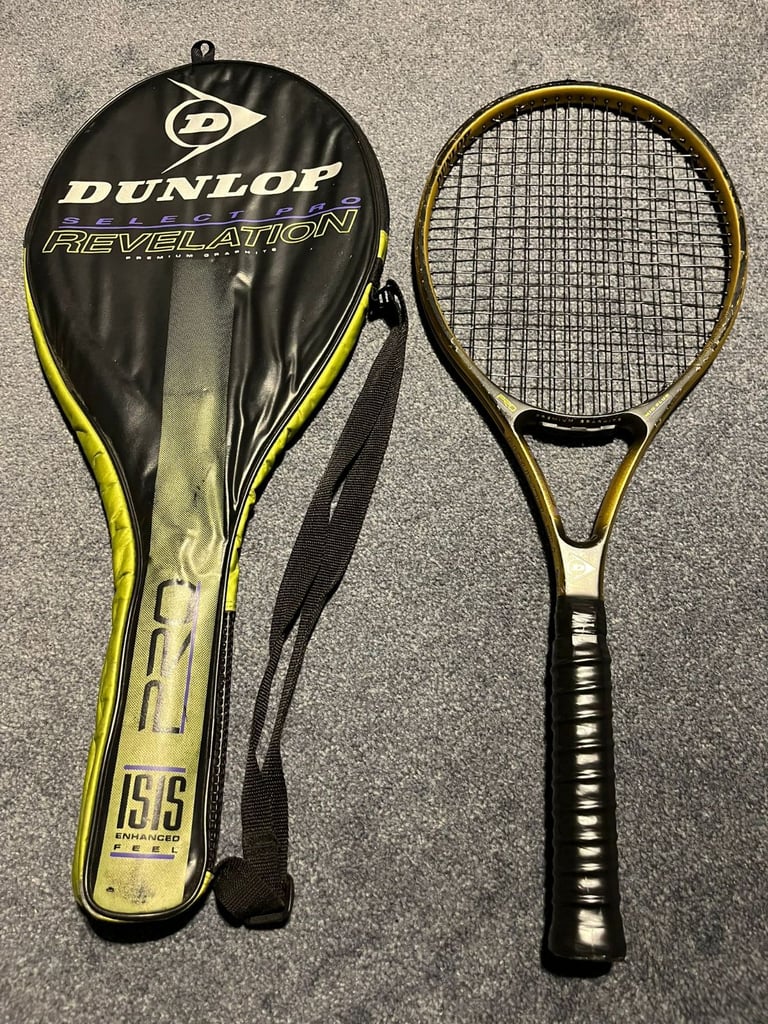 image for Dunlop Select Pro Revelation ISIS Premium Graphite Mid Plus Tennis Racket – Grip 3 (With Cover)