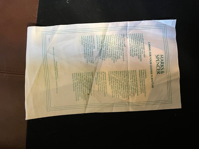 Large two seater leather settee from Marks and Spencer’s 