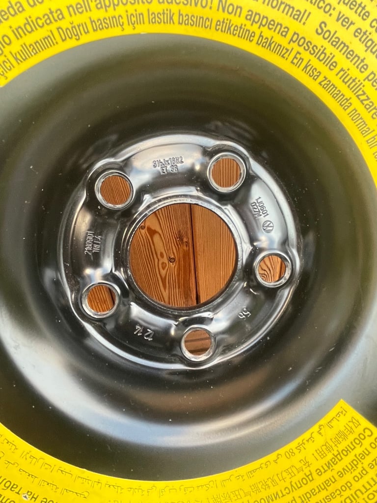 Audi A1   VW Polo   VW Golf  18inch Space Saver wheel          1J0601027M.  3.5,Jx18H2