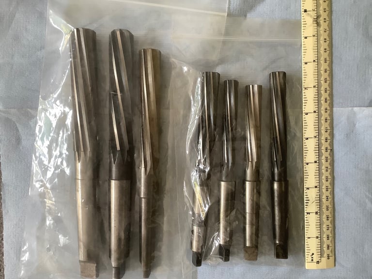 image for 7 X Large Metric Taper Shank Machine Reamers, 22mm, 24mm, 25mm, 15mm, 16mm, 17mm, 18mm. Bargain