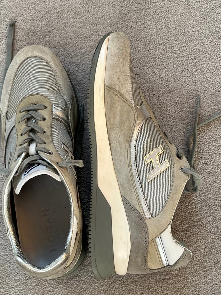 Italian Hogan Grey Light fabric/suede Casual trainers size 39 1/2