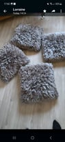 4 grey cushions grey rug