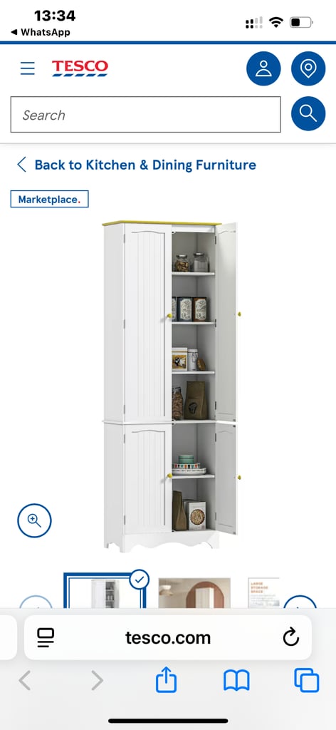 White freestanding kitchen cabinet 