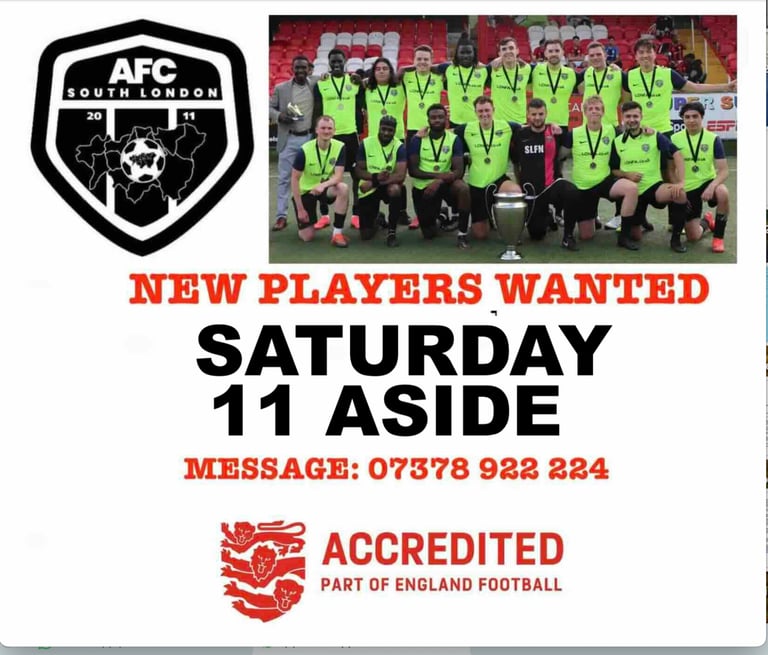 11 Aside football team looking for players. Find a football team near me WANDSWORTH