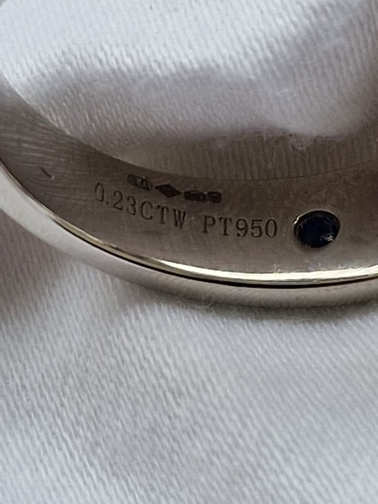 Mens Wedding Ring - Vera Wang Men's Platinum 0.23ct Total Diamond Band Size X