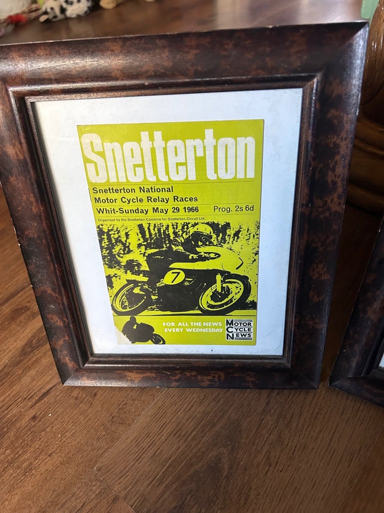 Old racing programs old framed 