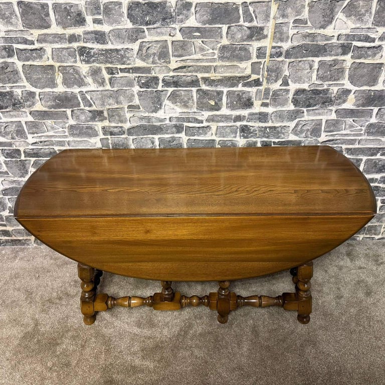 Ercol Oval Drop-Leaf Gateleg Dining Table
