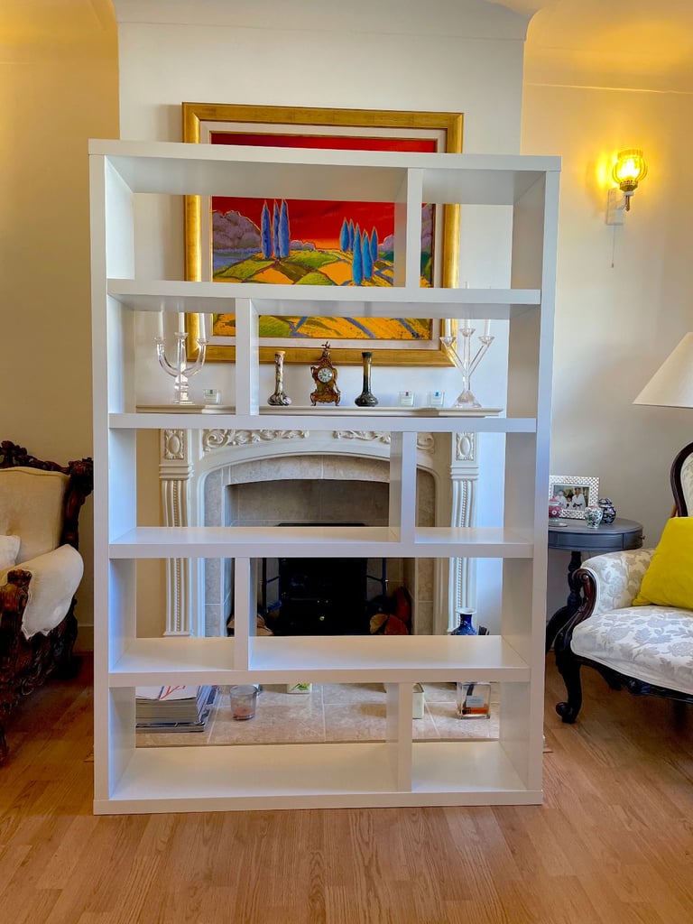 image for I can deliver - Excellent condition designer High Gloss White Jago Geometric Bookcase