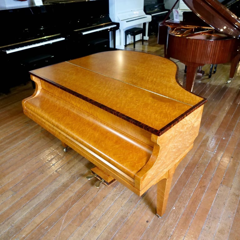 Art Deco Allison Baby Grand Piano Bird Eye Case | Delivery, Tuning, Warranty, Stool