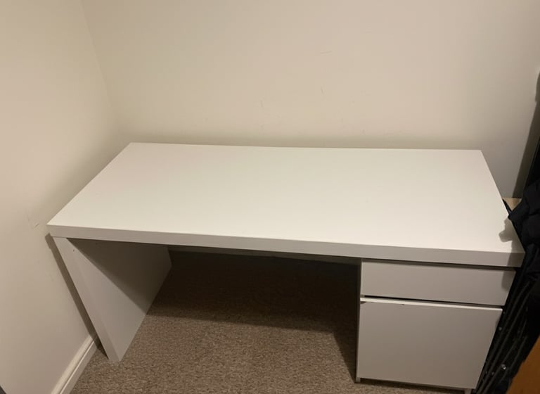image for White desk with drawer and cabinet 
